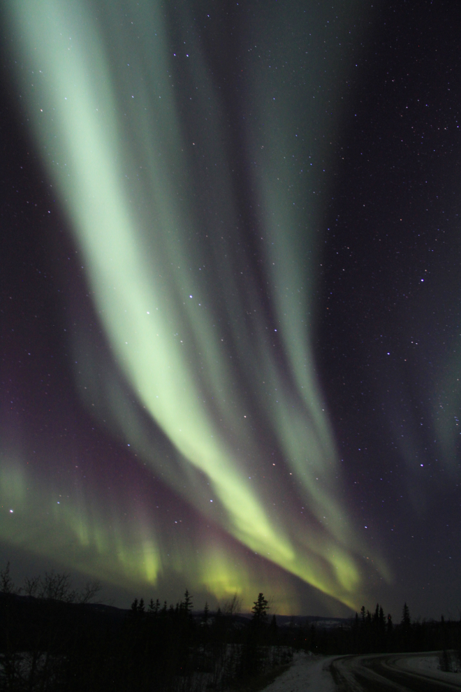 Northern lights east of Carmacks, Yukon