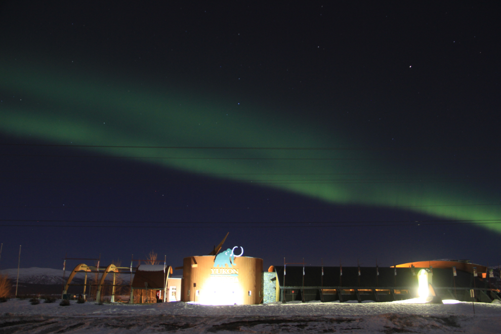 Northern Lights over the Beringia Centre at Whitehorse, Yukon