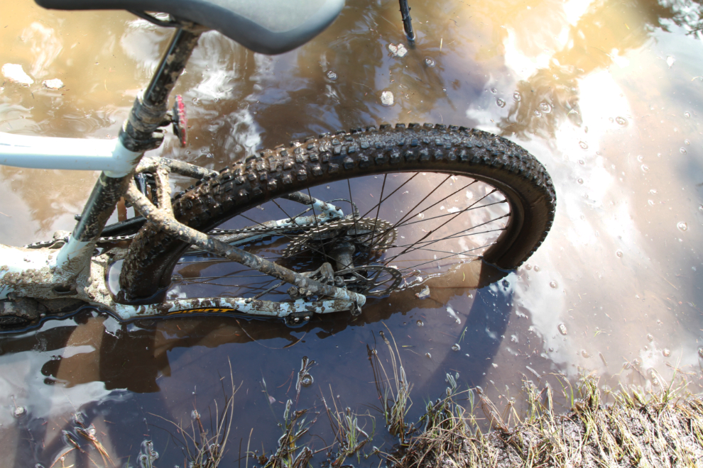 Deep water and mud on my e-bike route