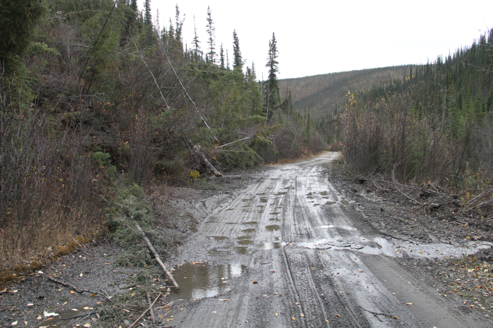 A slide on the Clinton Creek Road, Yukon