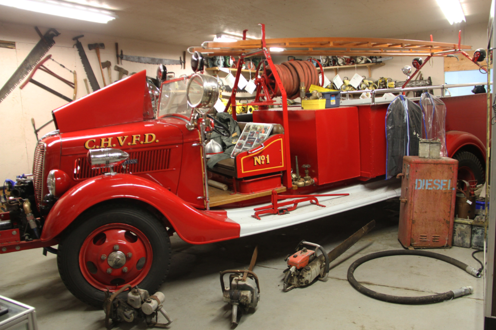 Beautifully-restored Ford fire engine at the Museum at Coal Harbour, BC