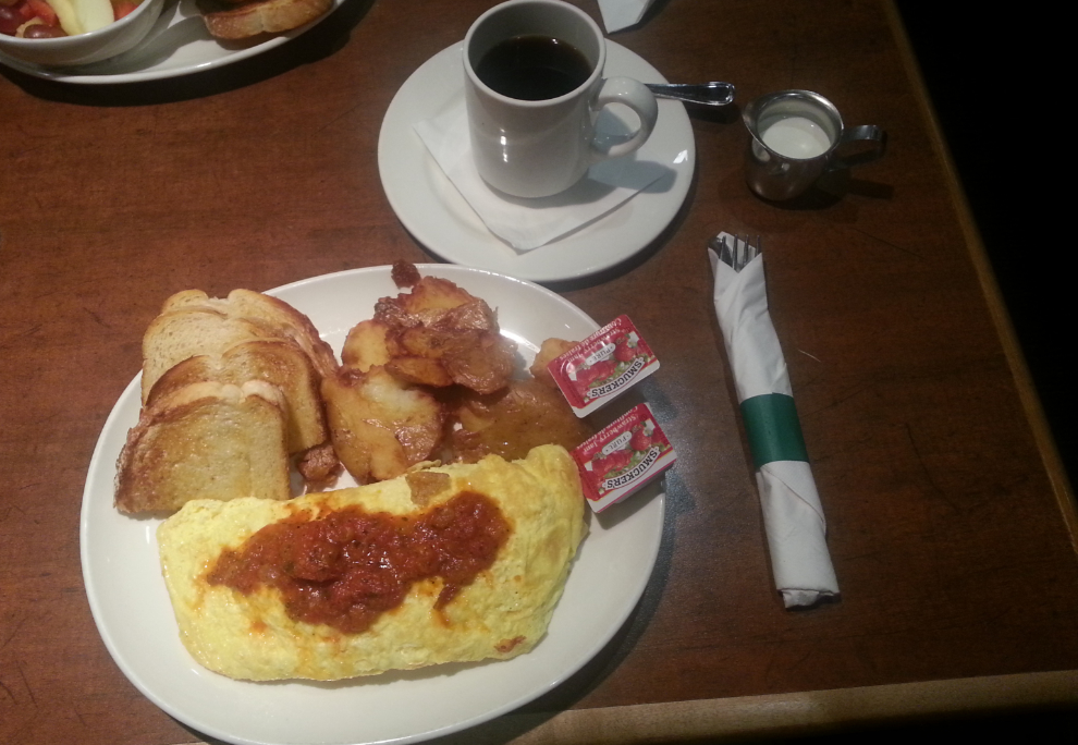 Chorizo & Goat Cheese Omelette at White Spot