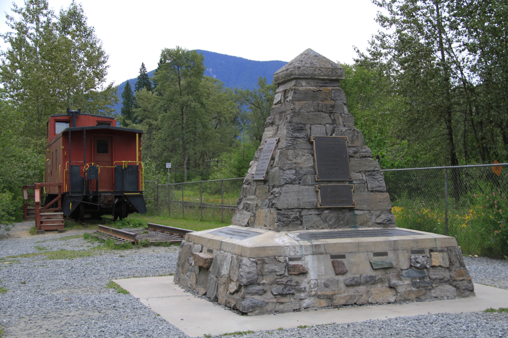 The main monument at Craigellachie, BC