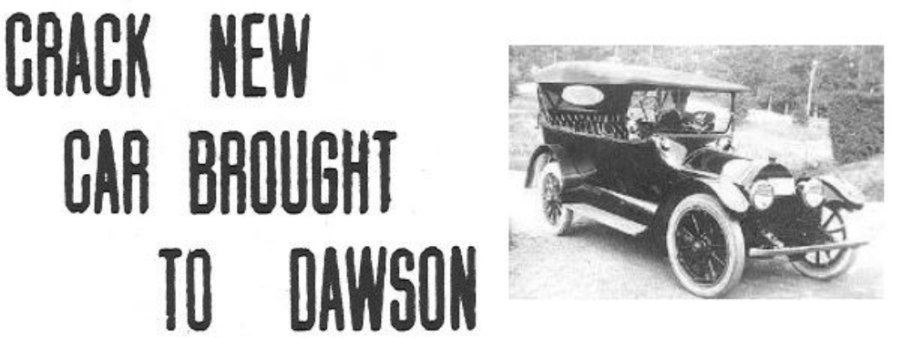 Cadillac brought to Dawson City, 1915