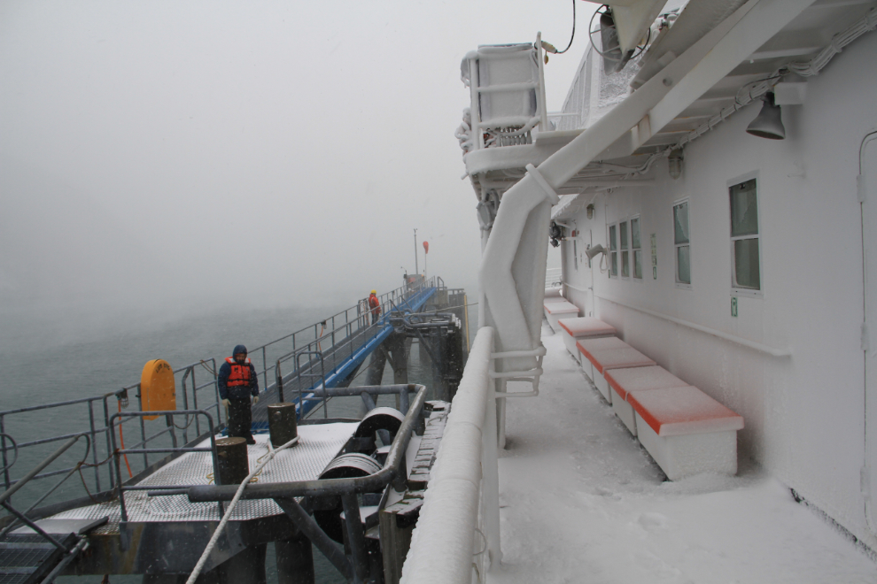 On an Alaska ferry during a winter storm