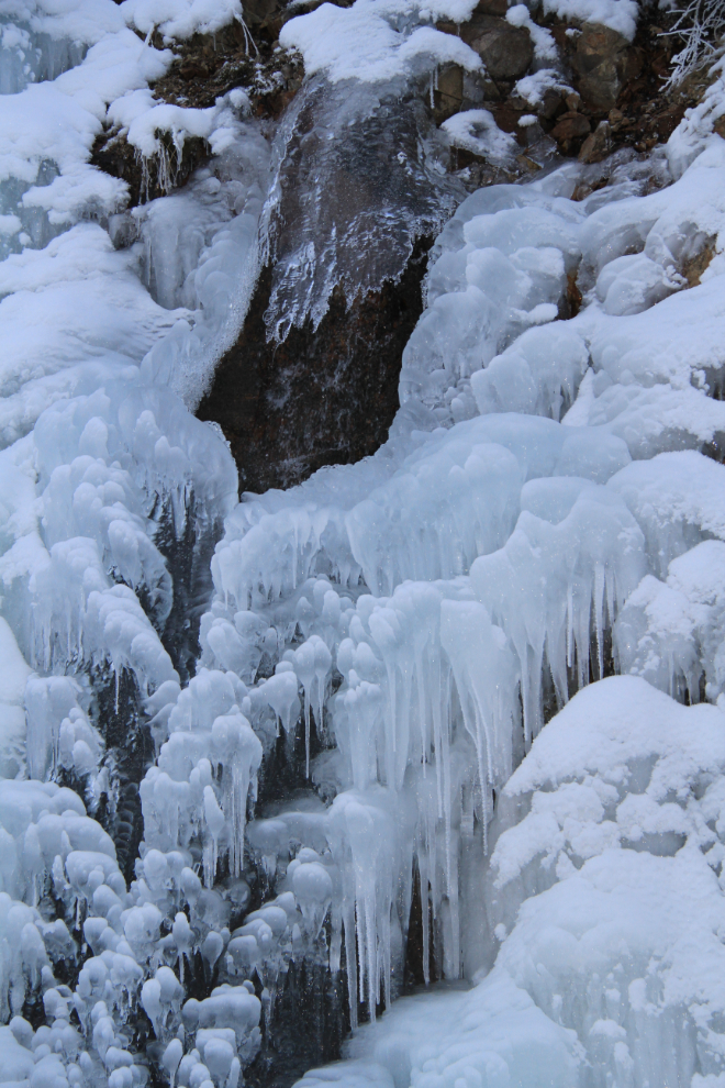 Frozen waterfall along the South Klondike Highway, Yukon