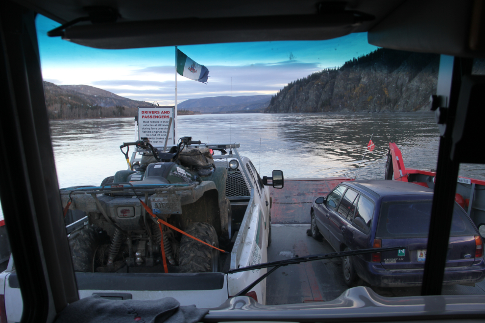 Crossing the Yukon River on the ferry at Dawson