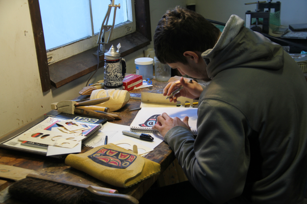 An artisan at Alaska Indian Arts