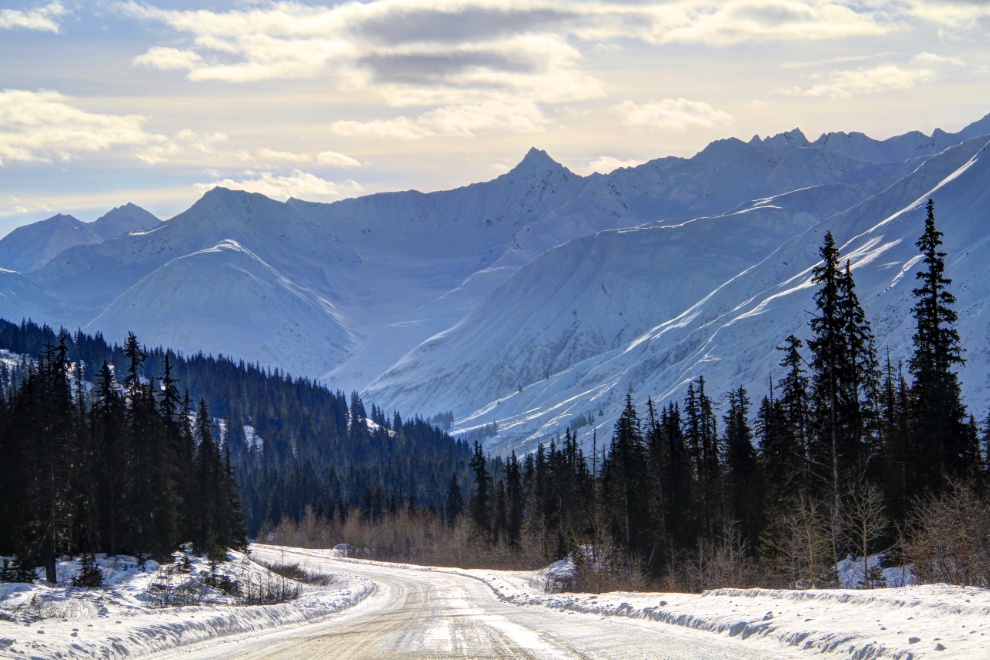 Haines Highway in the winter