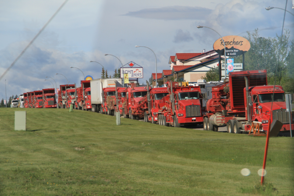 Oilfield trucks in Hinton, Alberta