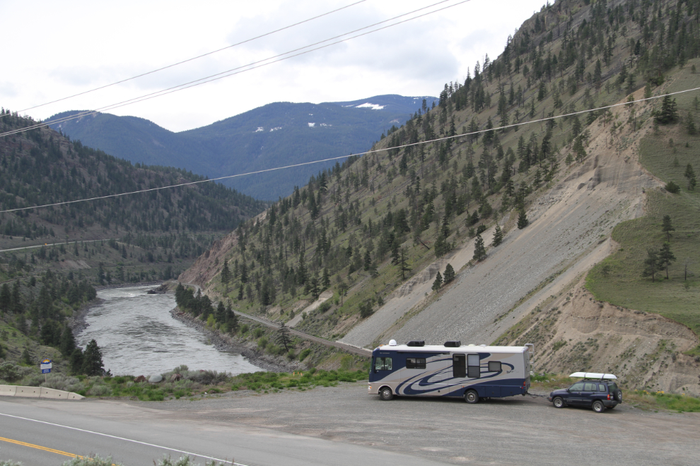 My RV above the Thompson River in BC