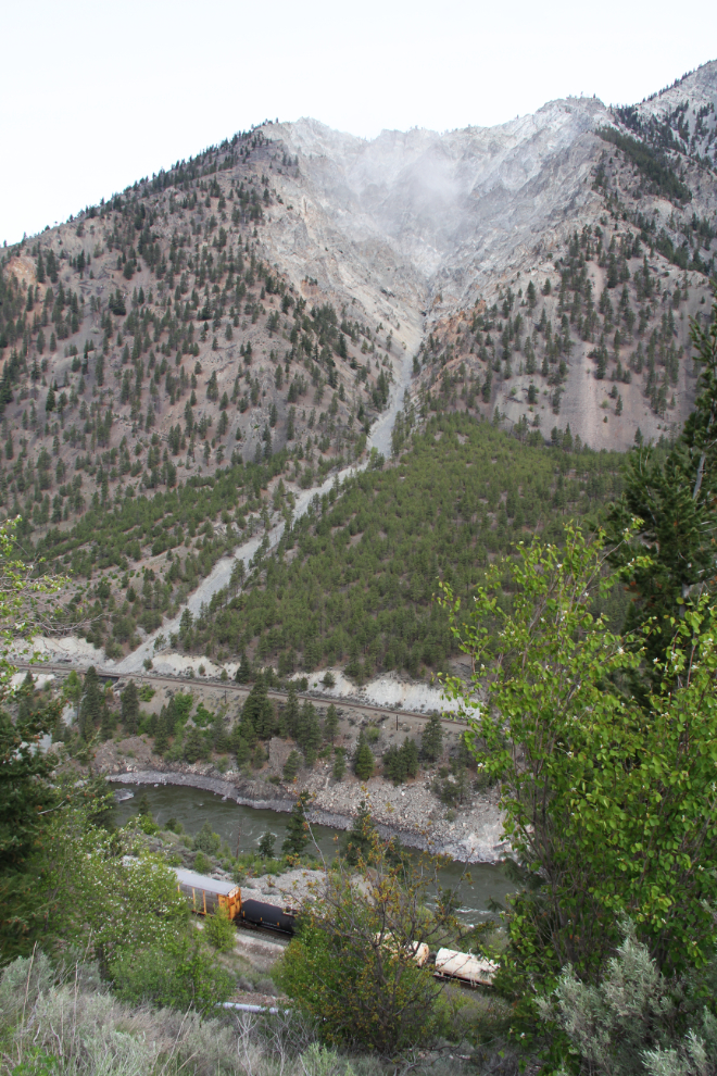Site of a rock slide above the Thompson River, BC