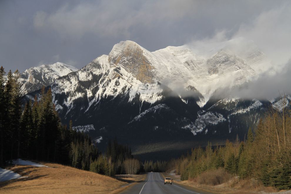 Spectacular peak along Alberta Highway 16 near Jasper