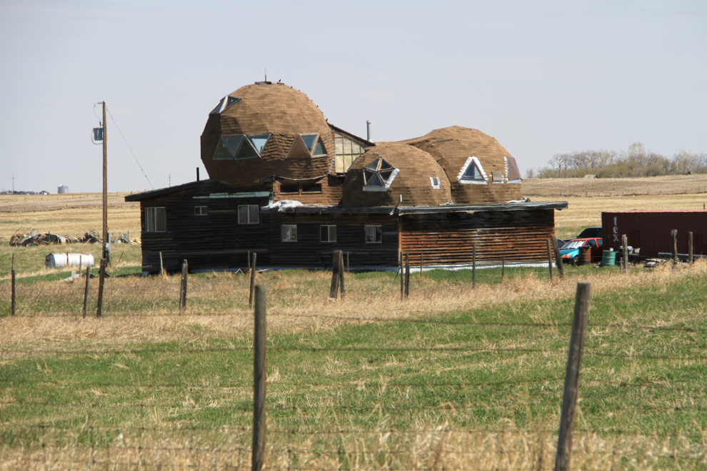 A house with multiple geodesic domes