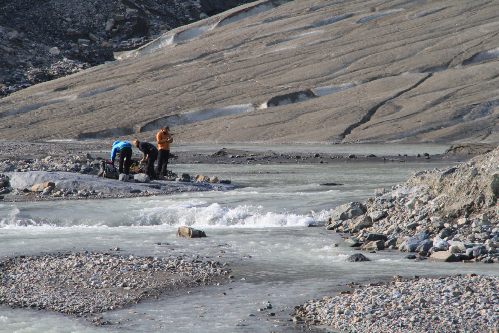Researchers at the Columbia Icefield, Alberta