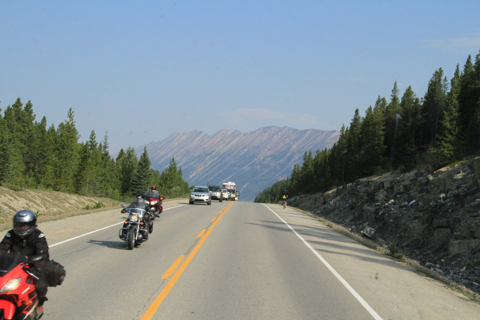 Motorcycles on the Icefields Parkway, Alberta