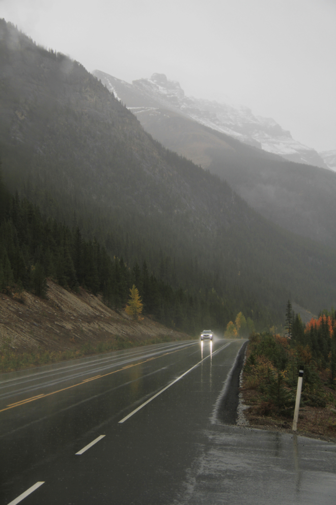 Ugly wet day on the Icefields Parkway, Alberta