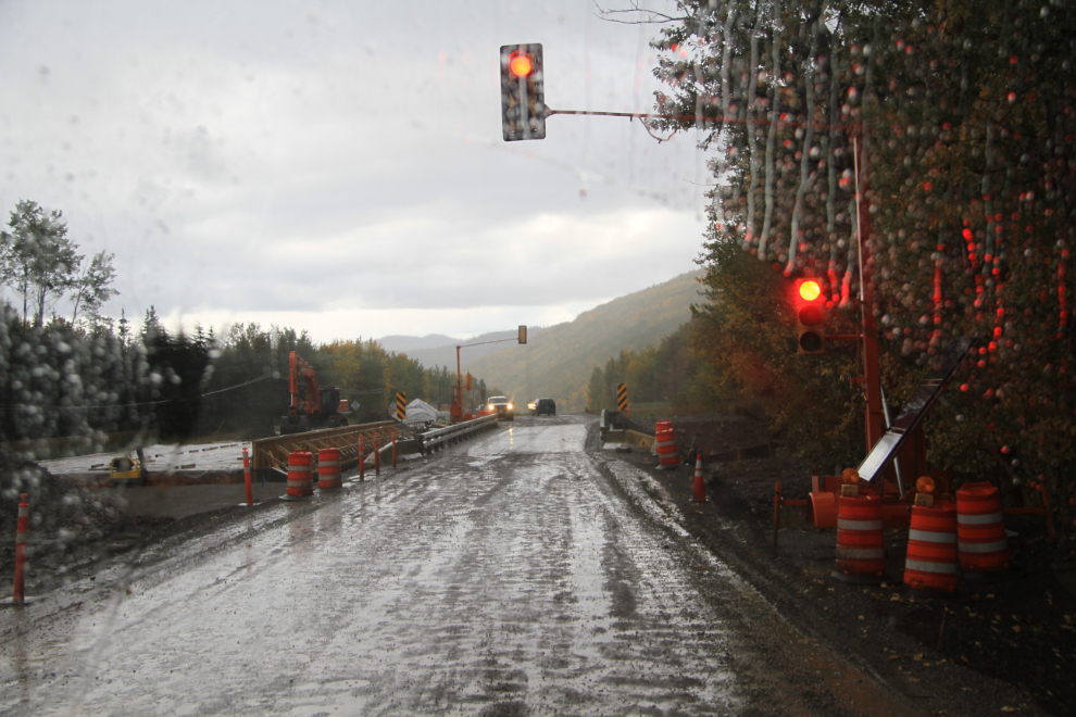 Bridge repair on the Hart Highway in BC