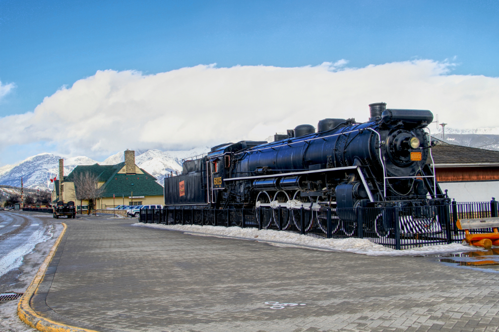 Canadian National Railway's steam locomotive 6015 at Jasper
