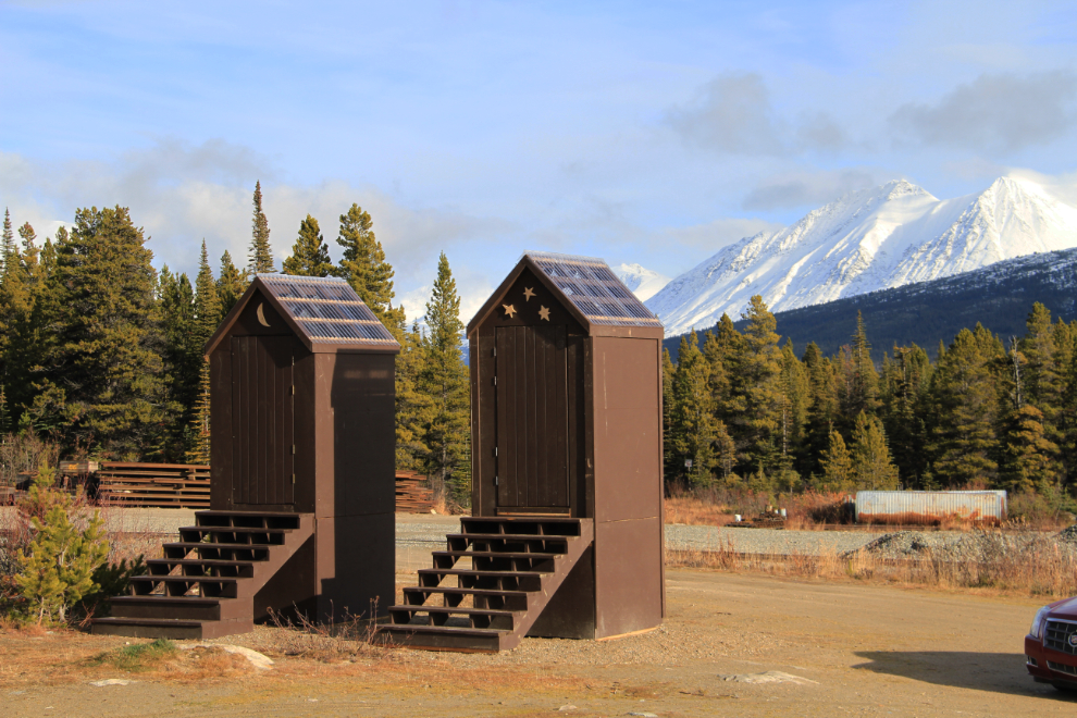 New winter-friendly outhouses at Log Cabin, BC