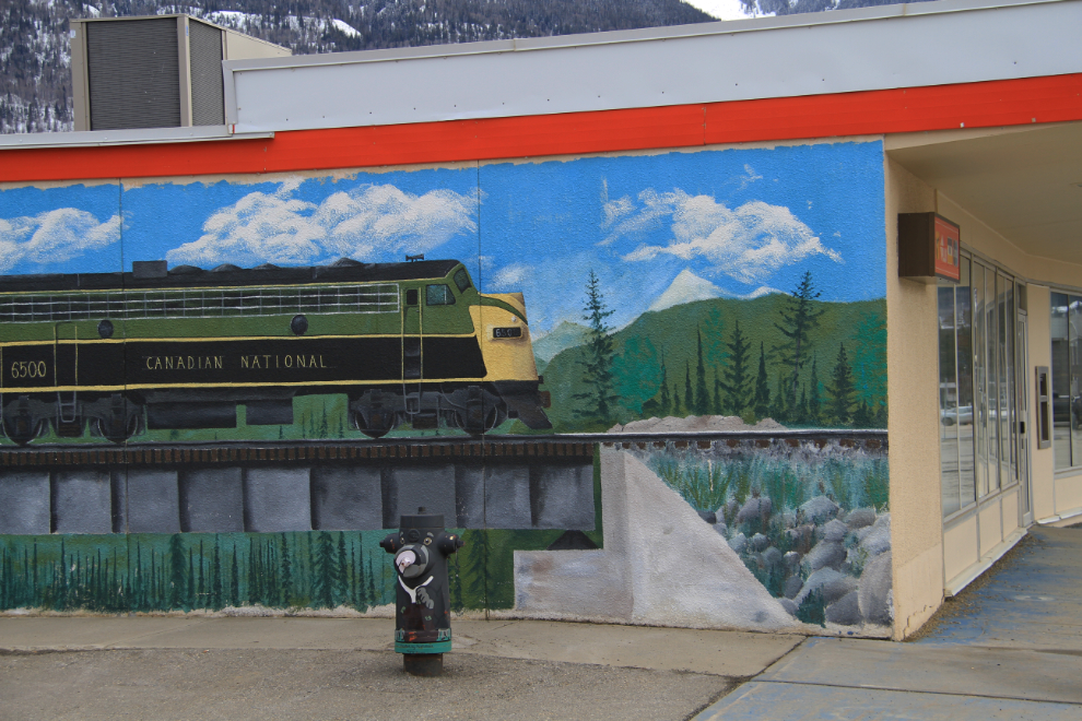 Train mural in McBride, BC