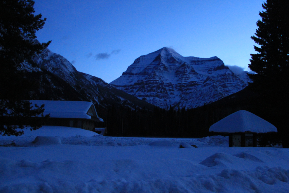 Mount Robson, BC, in a winter pre-dawn