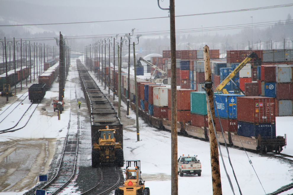 Prince George rail yard in the winter