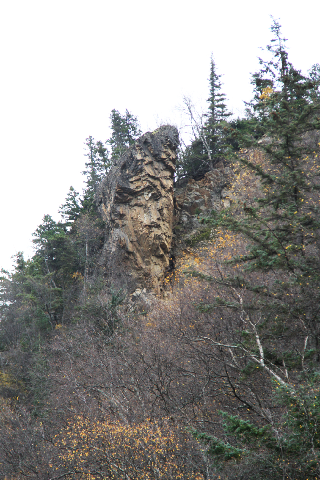The Death Rock of Doom above the Railroad Dock in Skagway