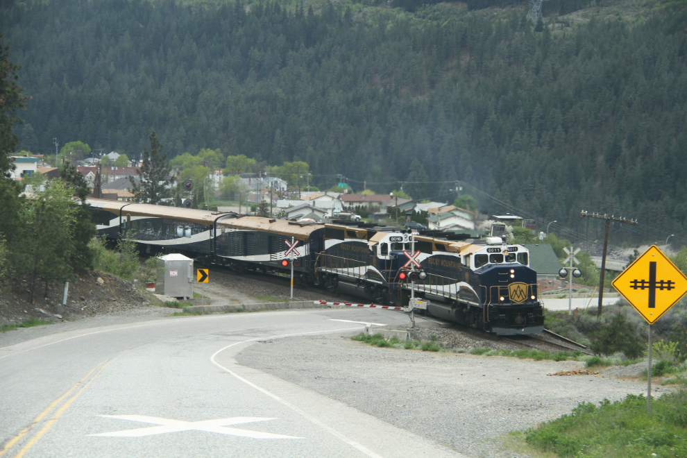 The famous Rocky Mountaineer train at Lytton, BC