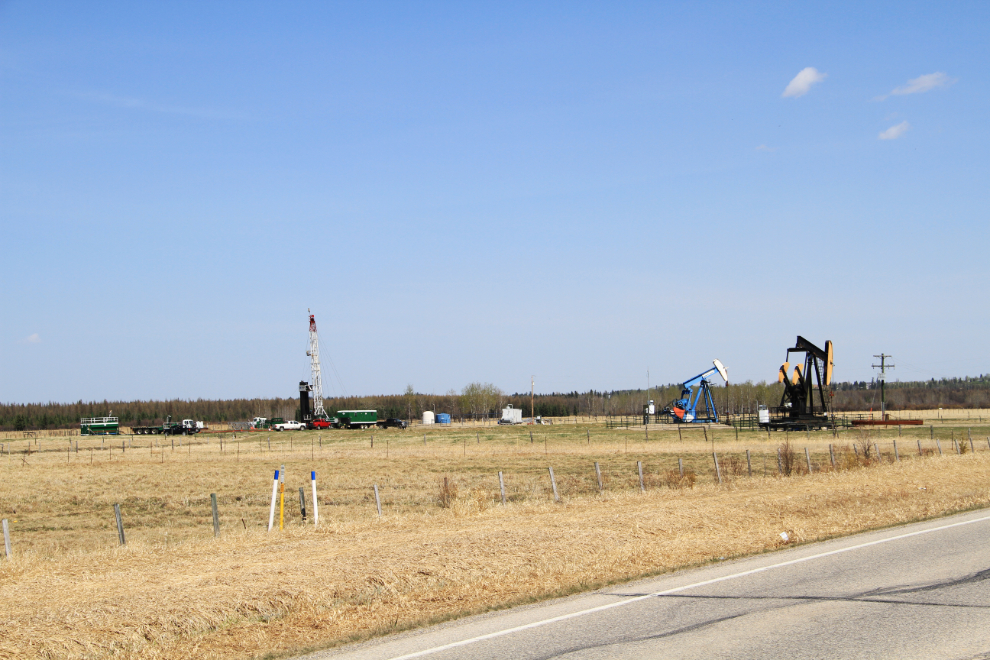 Oil rigs near Rocky Mountain House, Alberta