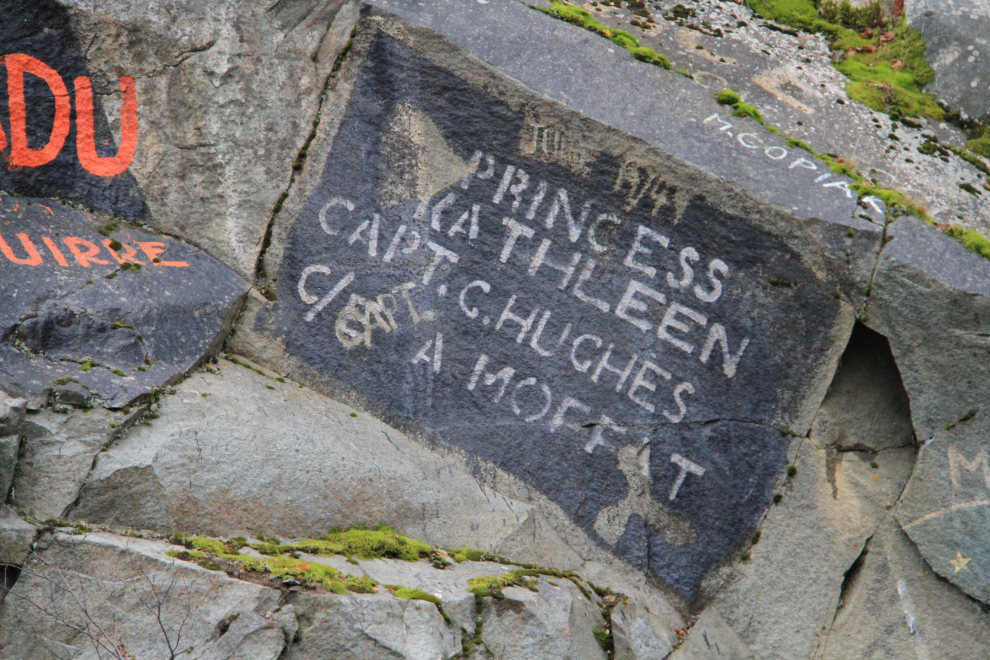 Princess Kathleen signature on the rock wall at Skagway, Alaska