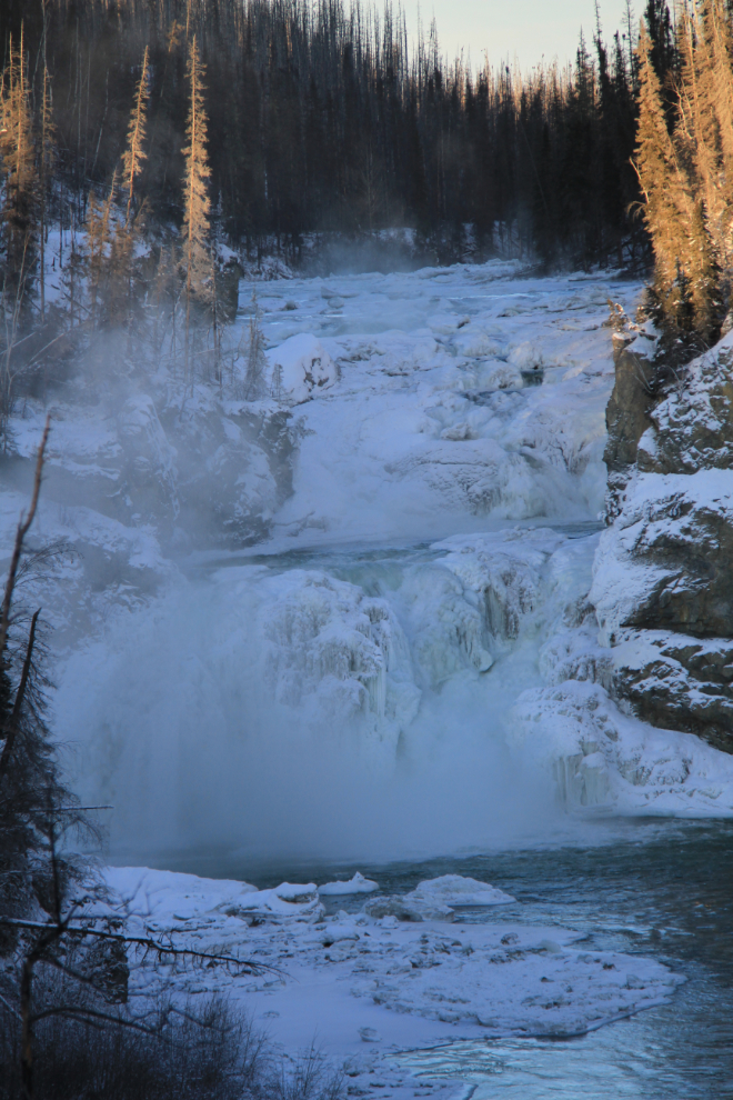 Frozen Smith River Falls, Alaska Highway