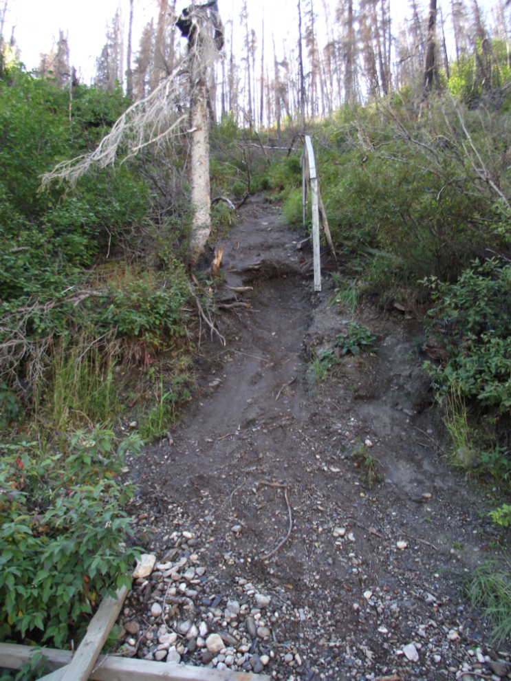 Trail from Smith River Falls on the Alaska Highway