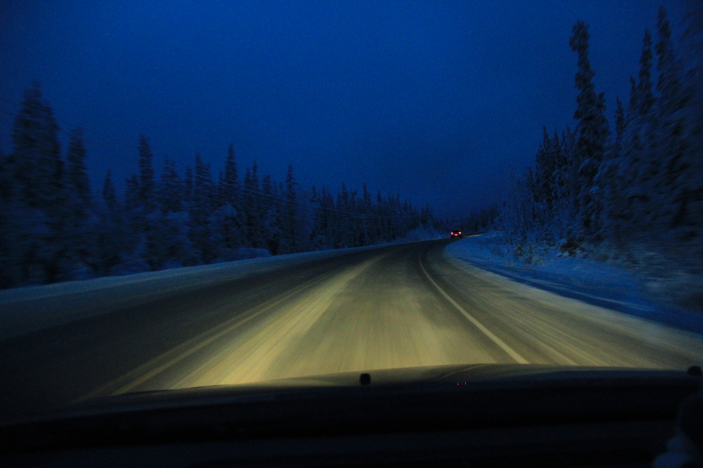 Winter dawn on the South Klondike Highway