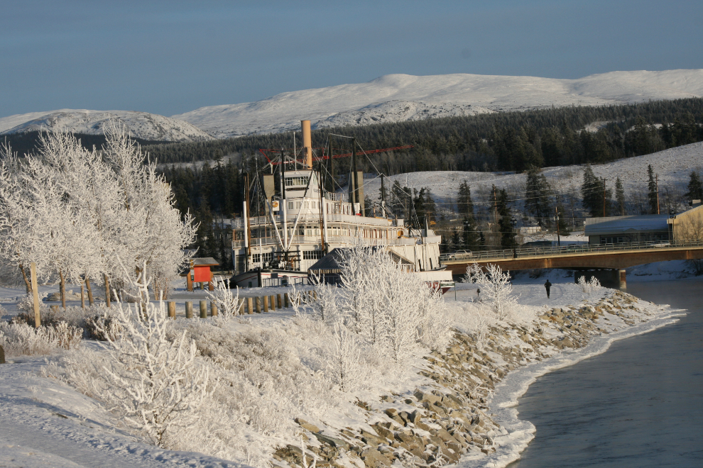 The sternwheeler SS Klondike on a frosty morning