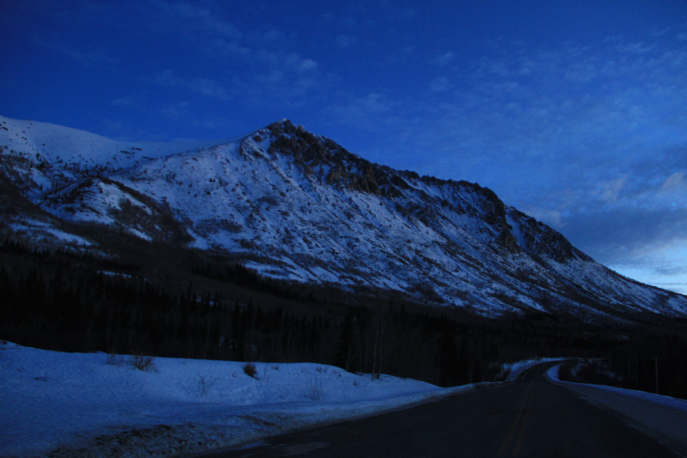 Caribou Mountain from the Tagish Road, Yukon, at dawn