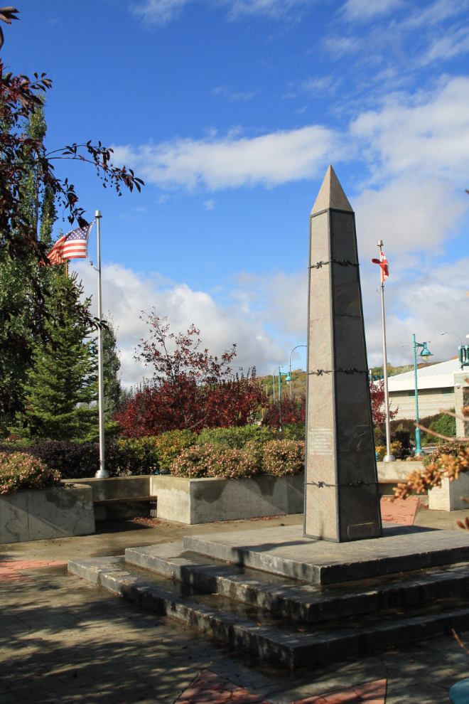 Alaska Highway memorial park at the Civic Centre in Taylor, BC