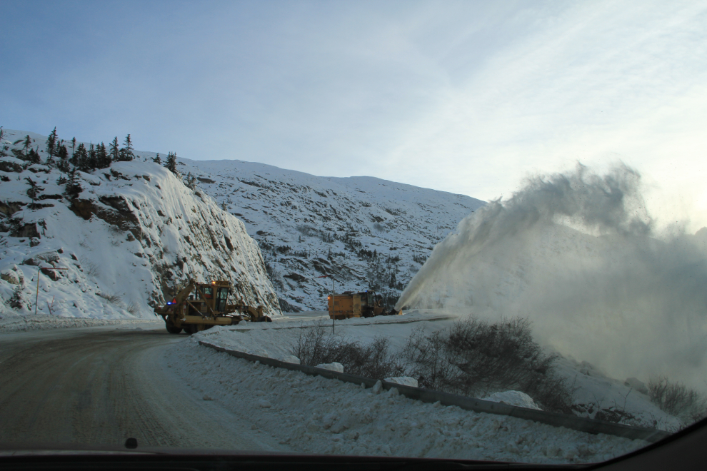 Rotary snow plow working in the White Pass, Alaska