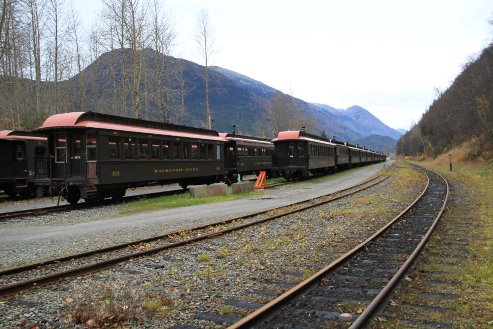 WP&YR railway passenger cars at Skagway, Alaska