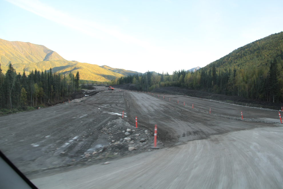 Reconstruction of the Alaska Highway north of Muncho Lake