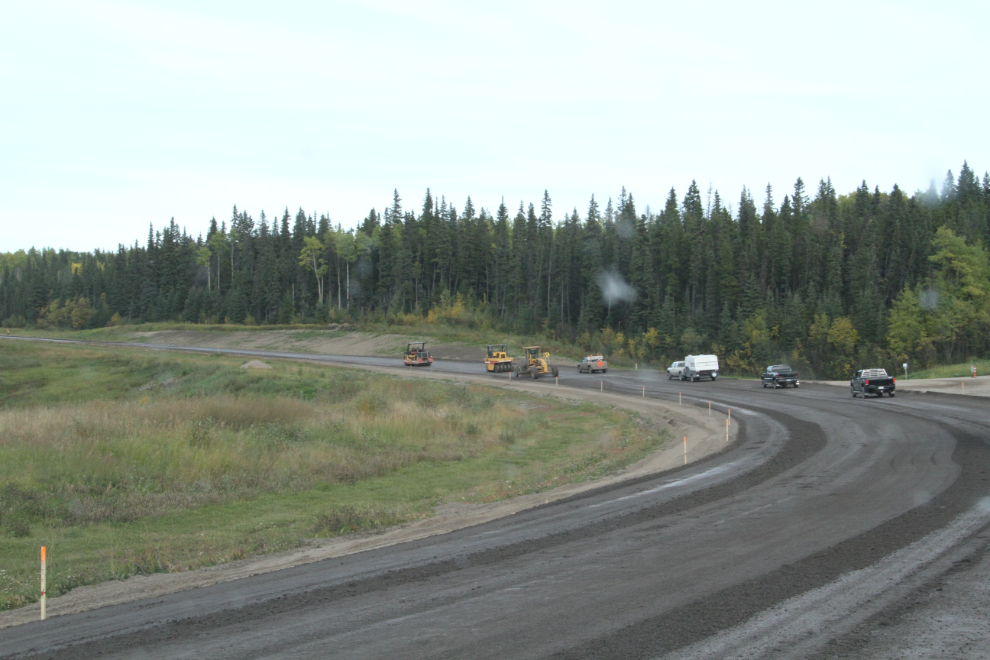 Construction on the Alaska Highway near Pink Mountain