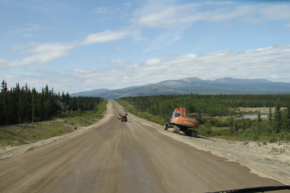 Construction on the Alaska Highway west of Whitehorse