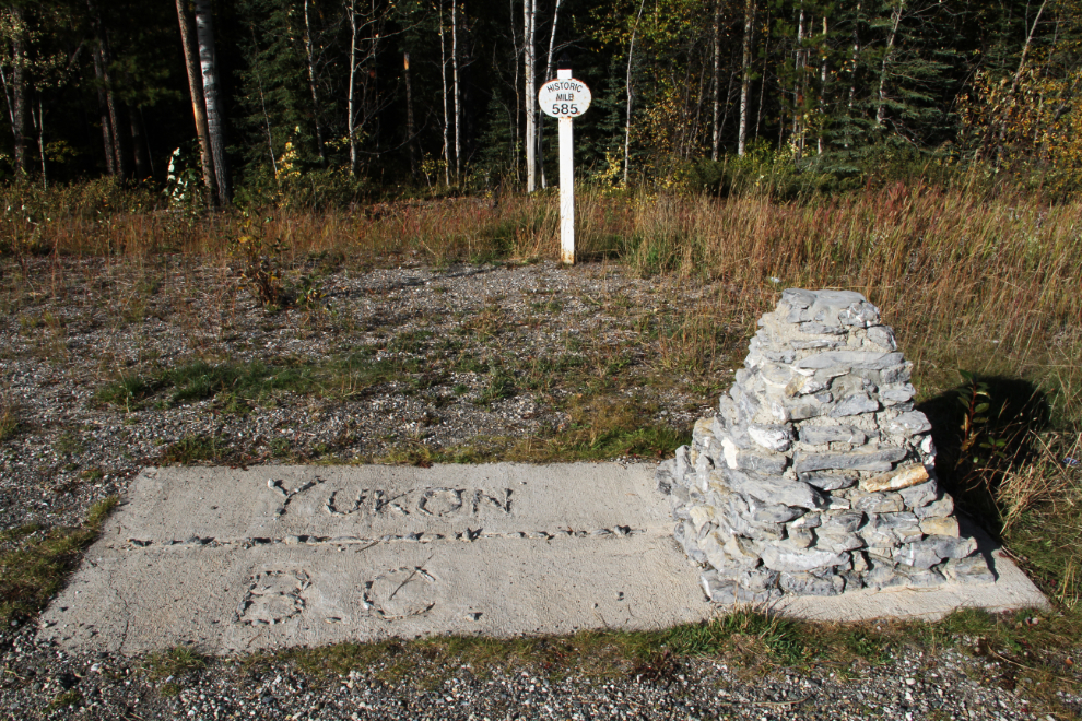 The BC/Yukon border beside the Alaska Highway at Km 905