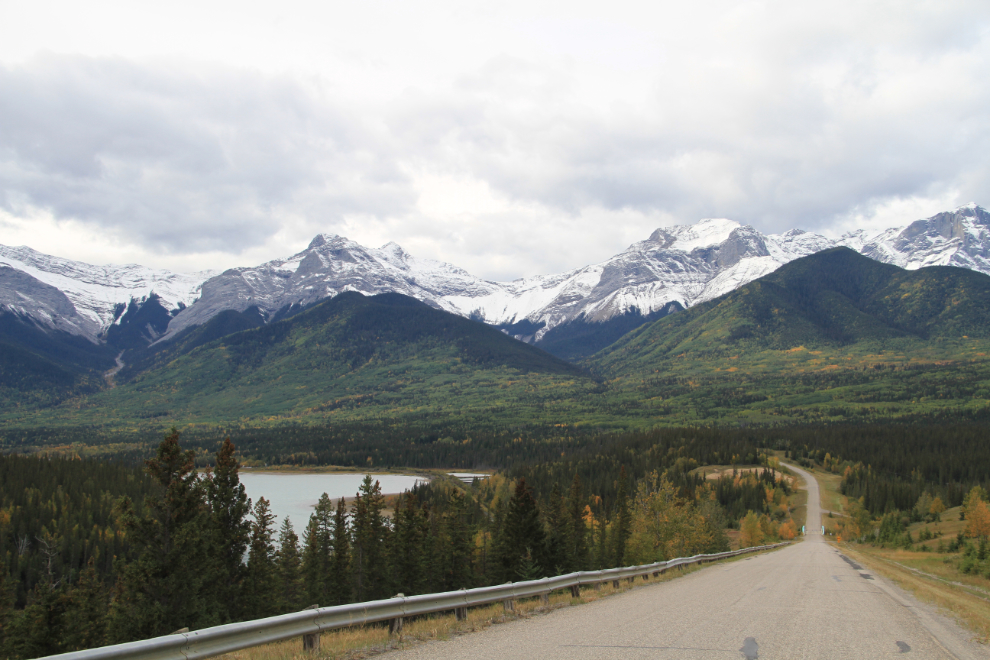 View of the Rockies from the Brule Road, Alberta