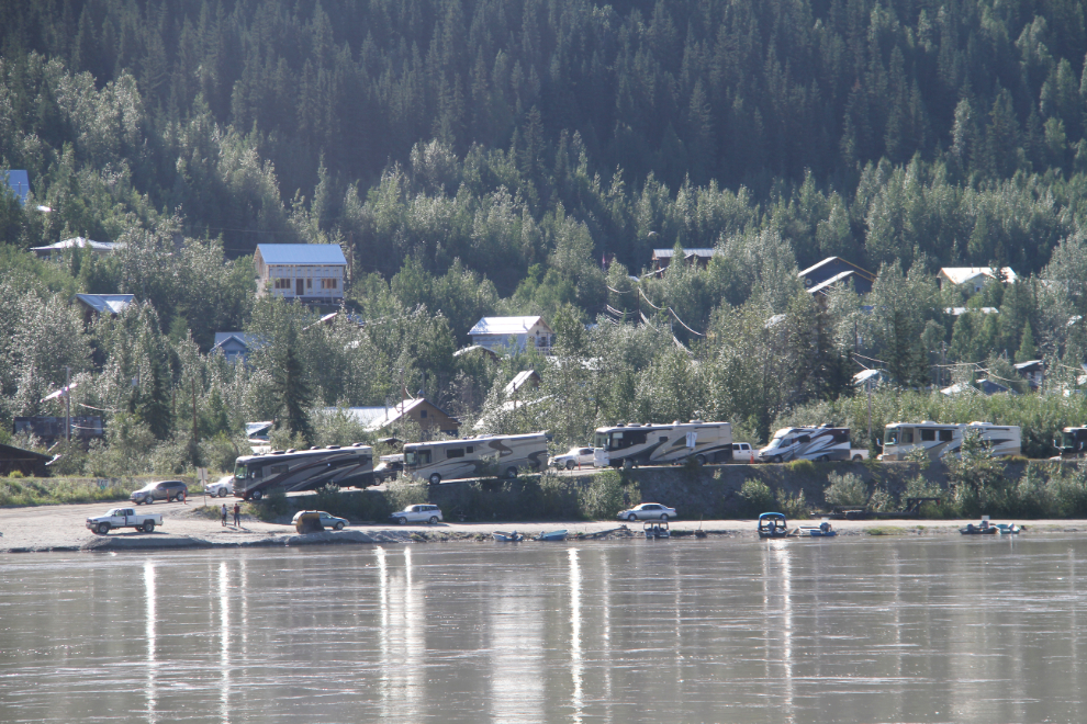 RVs at the Dawson ferry crossing