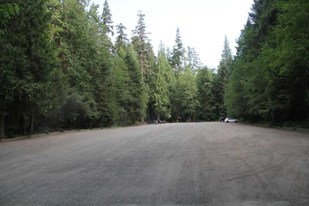 Day-use parking lot at Englishman River Falls Provincial Park, BC