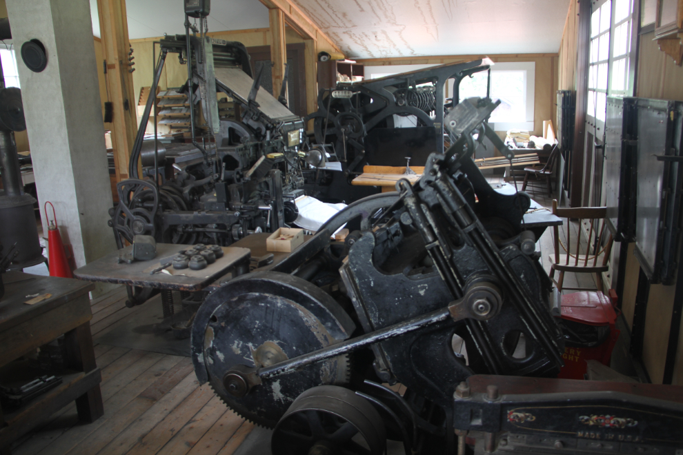 Printing presses in Fort Steele Heritage Town, BC
