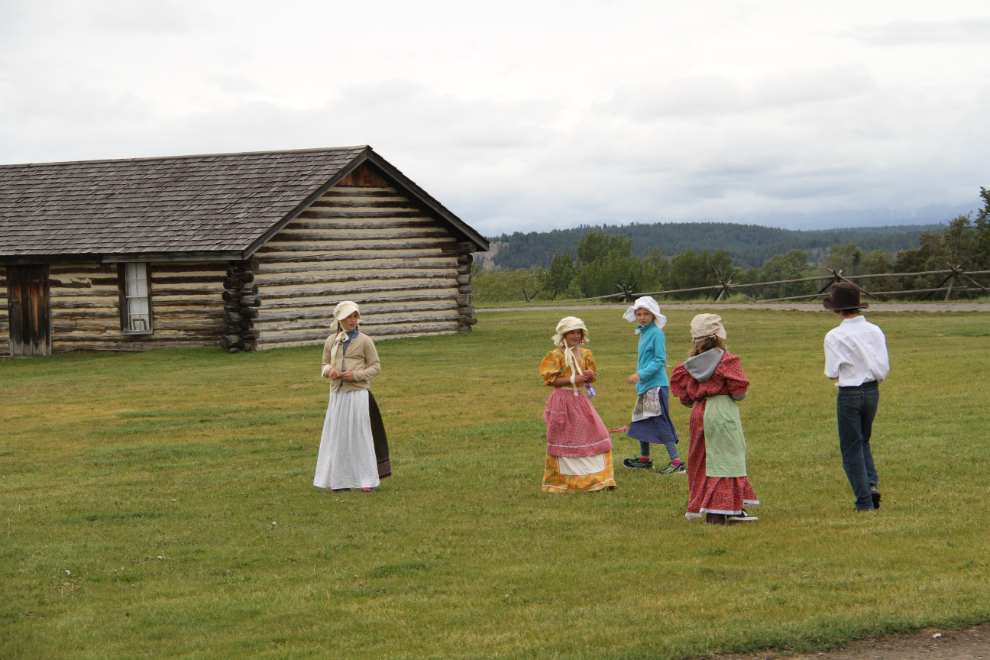 Children in period costume at the NWMP's Kootenay Post - Fort Steele Heritage Town, BC