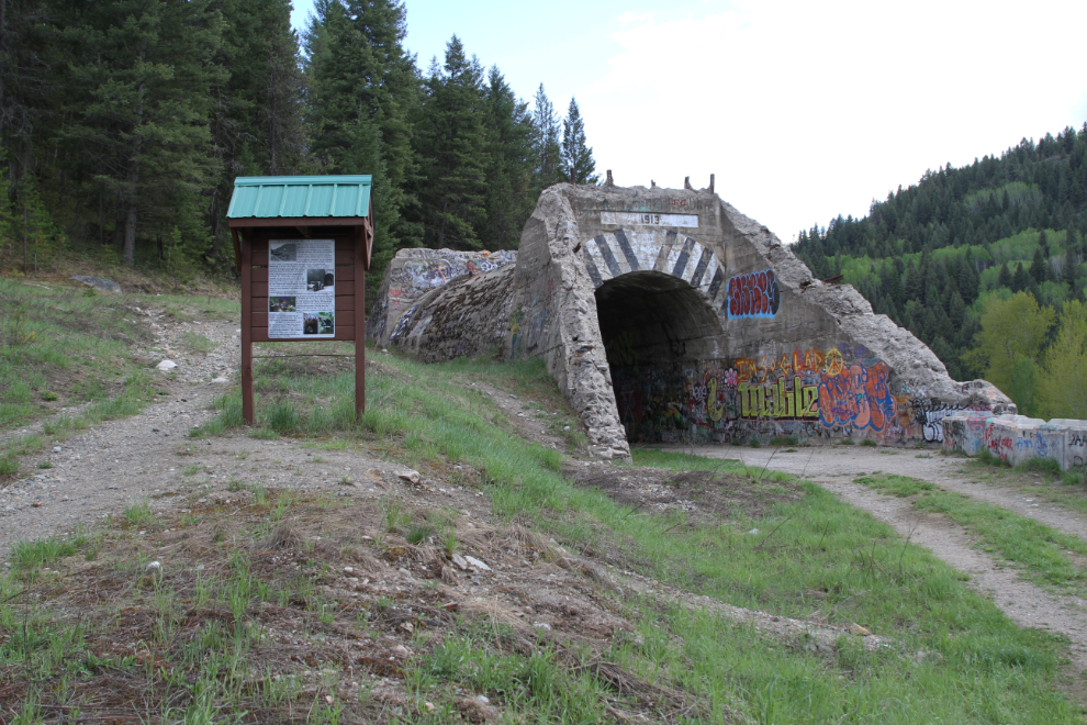 A 1913 road tunnel beside Highway 3 north of Greenwood, BC