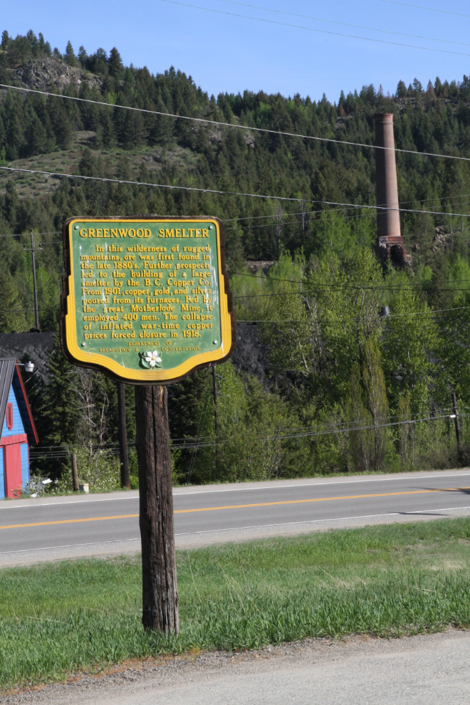 Heritage marker about the Greenwood Smelter